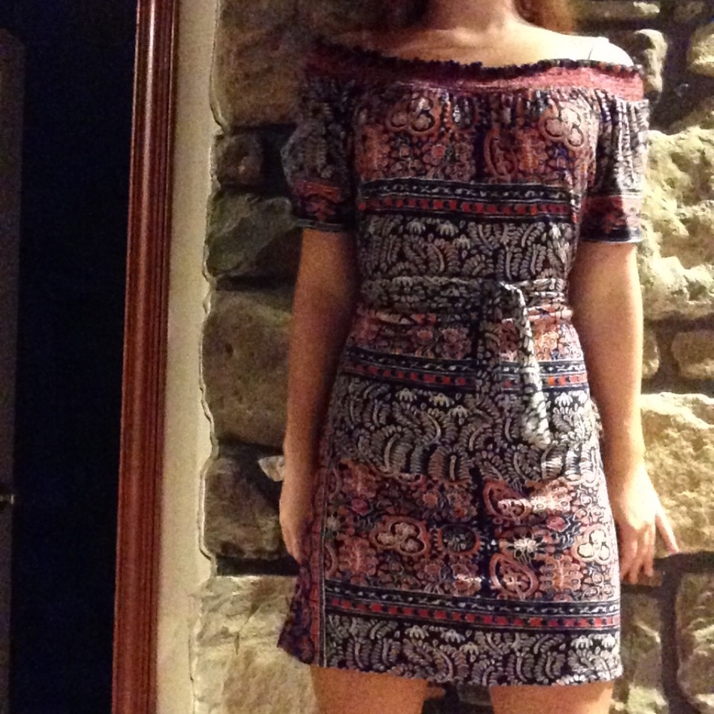 Off the shoulder patterned dress💕
